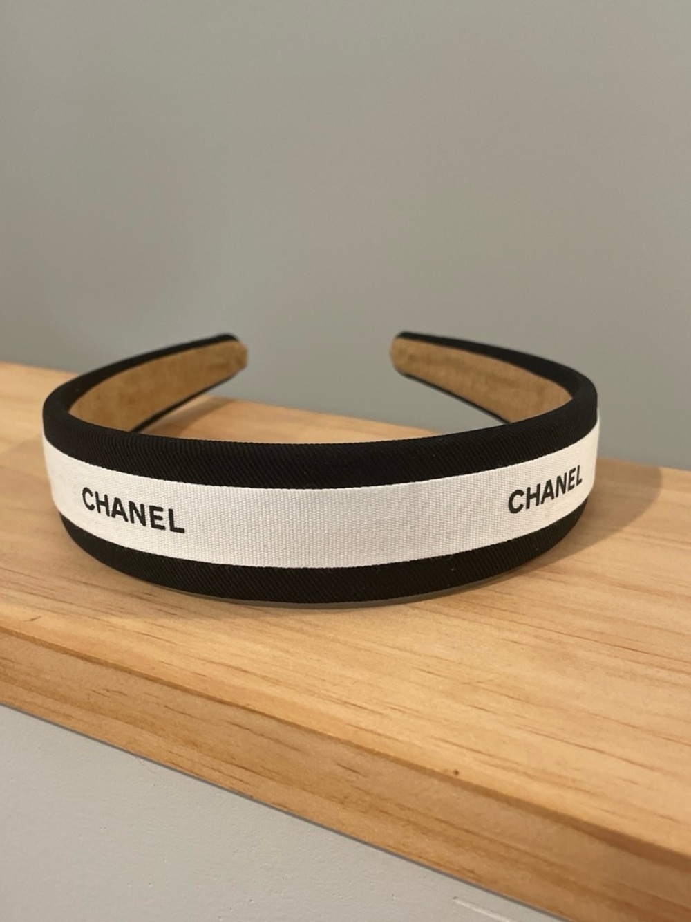 Upcycled CHANEL ribbon headband